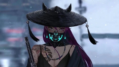 PC Oni Samurai Snow HD Live Wallpaper - Free Live Wallpaper