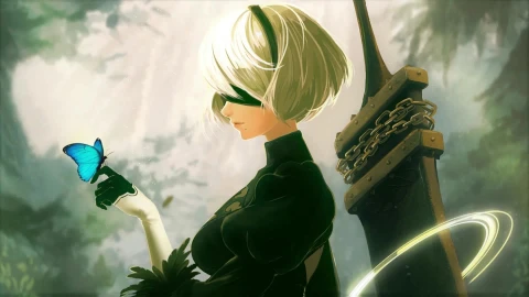 Desktop 2b Butterfly Nier Automata HD Live Wallpaper - Free Live Wallpaper