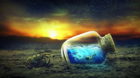 Ocean In a Bottle 4K Abstract Live Wallpaper - Free Live Wallpaper