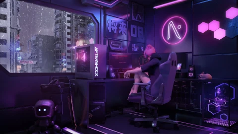 Girl Infuturistic Game Room HD Live Desktop - Free Live Wallpaper