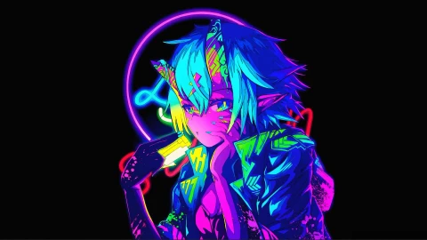 Anime Neon Chica Oni Pc Live Wallpaper - Free Live Wallpaper