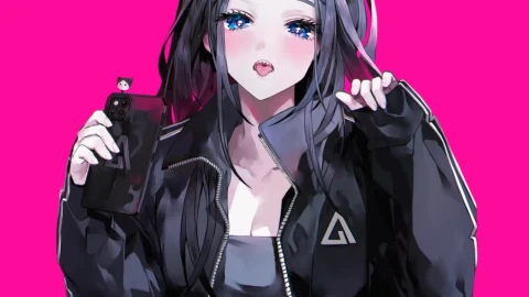 Sharp Toothed Neko Girl ANime Live Phone Wallpaper - Free Live Wallpaper