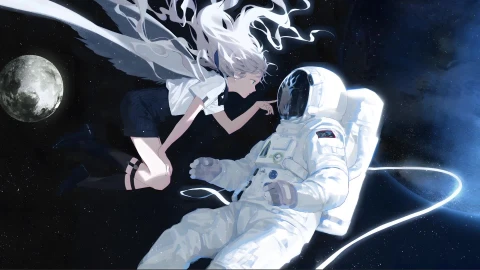 Astronaut Vs Anime Girl Live Wallpaper For Pc - Free Live Wallpaper