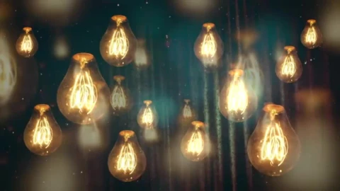 Moving Vintage Light Bulbs Background Motion Video Loops HD - Free Live Wallpaper
