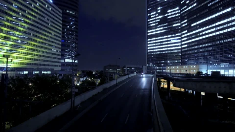 traffic lights modern buildings urban background time lapse of city at night bppohxou D - Free Live Wallpaper