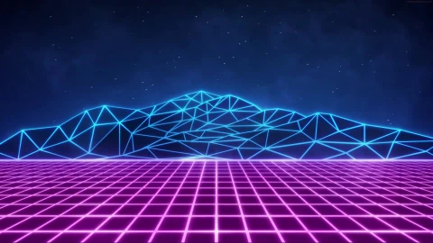 PC Synthwave Grid 4K  LIVE WALLPAPER - Free Live Wallpaper