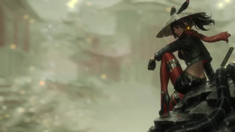 Ninja Girl In The Rain  Live Wallpaper - Free Live Wallpaper