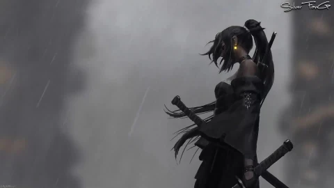 Girl Samurai Rain HD Live Wallpaper - Free Live Wallpaper