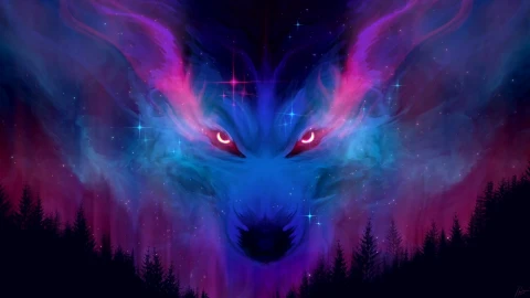 Cool Cosmic Wolf Howling live 4k wallpaper HD - Free Live Wallpaper