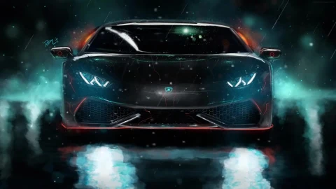 Black Lamborghini Rain Live Wallpaper for Desktop - Free Live Wallpaper