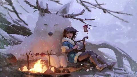 Cool White Wolf Girl 4k live wallpaper - Free Live Wallpaper