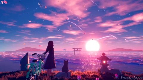 PC Anime Japanese Sunset Live Wallpaper - Free Live Wallpaper