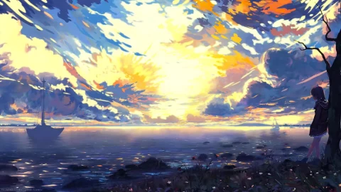PC Animated anime landscape (Wallpaper Engine) - Free Live Wallpaper