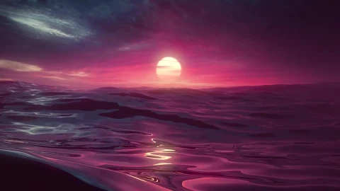 PC Sunset 3D Waves Live wallpaper - Free Live Wallpaper