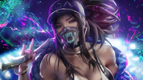 Cool KDA Akali Neon League Of Legends 4k Live Wallpaper - Free Live Wallpaper