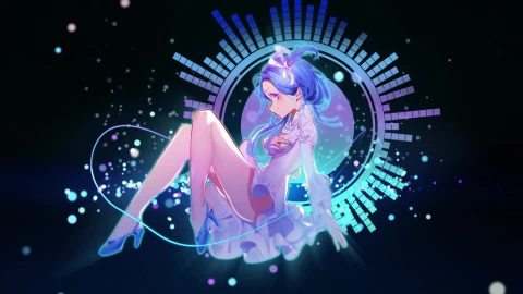 Anime Girl  Music and sea  Live Wallpaper - Free Live Wallpaper