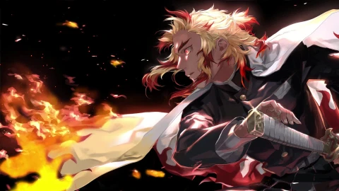 Live Wallpaper 4K Kyojuro Rengoku Demon Slayer - Free Live Wallpaper
