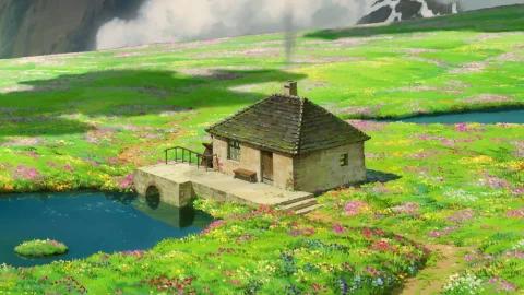 PC Howls Moving Castle landscape - Wallpaper Engine - Free Live Wallpaper