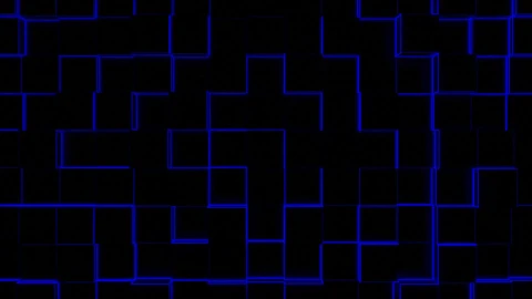Abstract Blue Neon Light Cube Background Video, blinking Motion Background Loop - Free Live Wallpaper