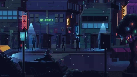 PC Pixel Street Night 1 Live Wallpaper - Free Live Wallpaper