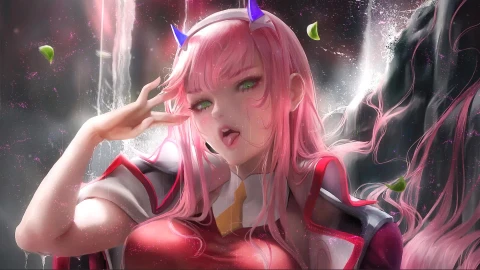 Fondo de Pantalla Animado Cascada de Zero two⭐️ en Movimiento - Free Live Wallpaper