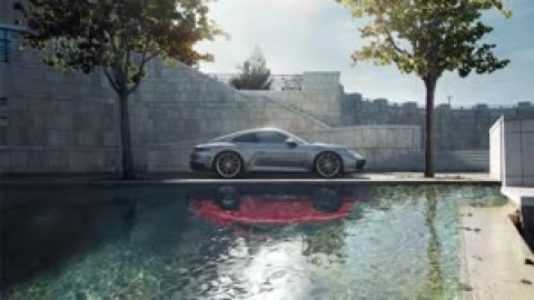Fondo de Pantalla Animado Reflejo de Porsche de Coches🚗 en Movimiento - Free Live Wallpaper