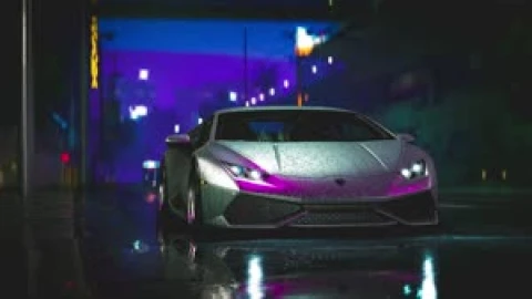 Fondo de Pantalla Animado Lamborghini Aventador de Noche de Coches 🌃 en Movimiento - Free Live Wallpaper