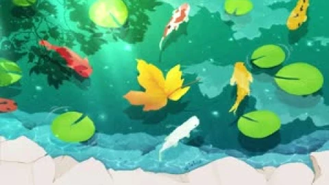 Fondo de Pantalla Animado Koi Estanque 🐠 en Movimiento - Free Live Wallpaper