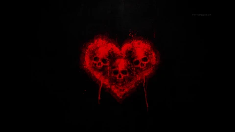 PC Skulls Heart Splatter Live Wallpaper - Free Live Wallpaper