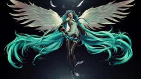 Fondo de Pantalla Animado Ángel de Hatsune Miku 🌠 en Movimiento - Free Live Wallpaper