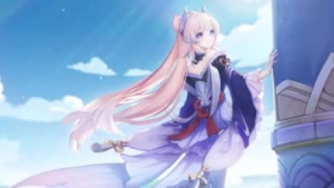 Fondo de Pantalla Animado Sangonomiya Kokomi de Genshin Impact 💧 en Movimiento - Free Live Wallpaper
