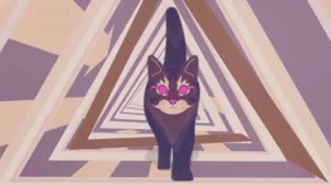 Fondo de Pantalla Animado Gato Psicodélico de Aesthetic 🐈🍄 en Movimiento - Free Live Wallpaper