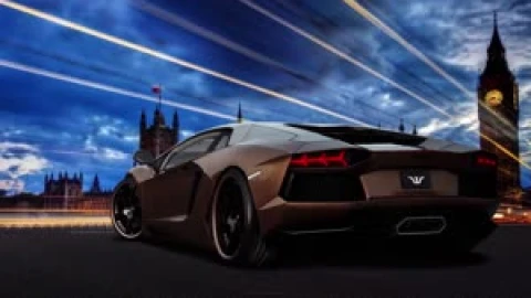 Fondo de Pantalla Animado Lambo en Londres de Coches 🎡 en Movimiento - Free Live Wallpaper
