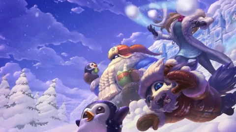 Fondo de Pantalla Animado Skins Día Nevado de League of Legends ❄︎ en Movimiento - Free Live Wallpaper