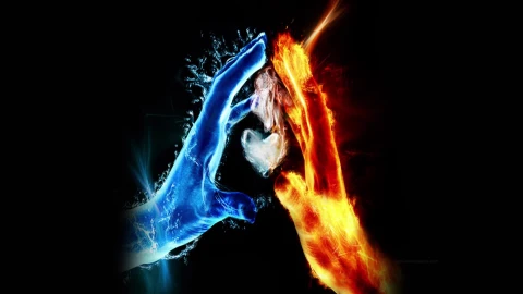 PC Fire Water Hands Live Wallpaper - Free Live Wallpaper