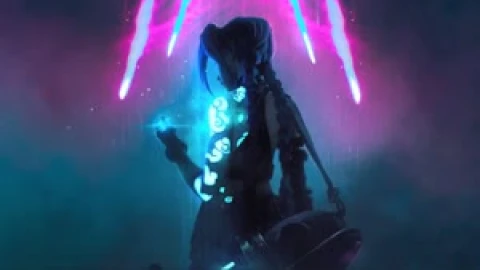 Fondo de Pantalla Animado JINX Cristal Hextech🎆 en Movimiento - Free Live Wallpaper