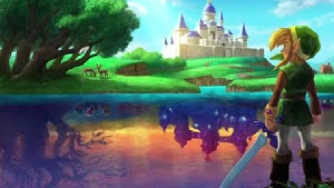 Fondo de Pantalla Animado Castillo Reflejado de The Legend of Zelda 🏰 en Movimiento - Free Live Wallpaper