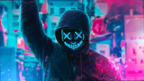Cool Watch Dogs Neon Masked Guy 1080p - Free Live Wallpaper