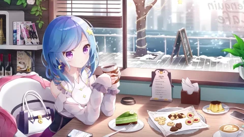 Cool CAFE GIRL COFFEE Live Wallpaper for Desktop 1080p - Free Live Wallpaper