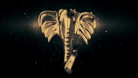 Lord Ganesh Head Ganapati Bapa Light Pass 3d Motion Animation Background Stock Video free - Free Live Wallpaper