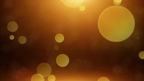 Golden Bokeh HD Video Background Loop bokeh particles with flare left fly 3d space - Free Live Wallpaper