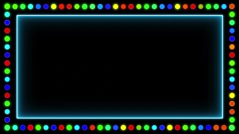 340 Border Frame Template Animation Party Lights border frame Light Frame effects Animation - Free Live Wallpaper