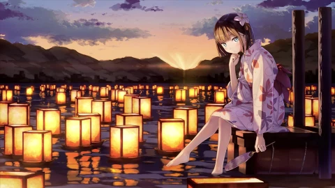 Live Wallpaper HD Anime Lantern Landscape - Free Live Wallpaper