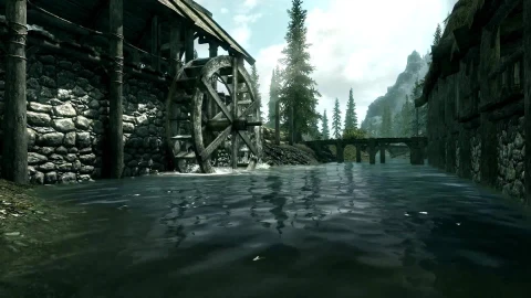 Live Wallpaper Skyrim River Scene 1080p - Free Live Wallpaper