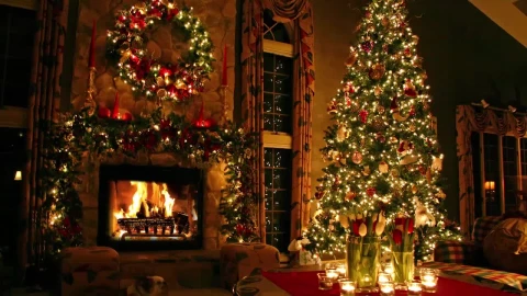PC Christmas Tree Fireplace Live Wallpaper - Free Live Wallpaper