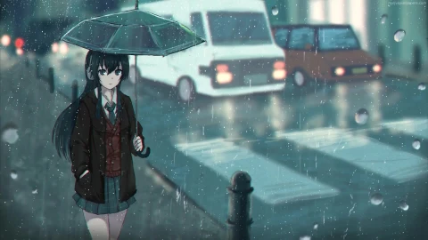 PC Rain Girl Live Wallpaper - Free Live Wallpaper