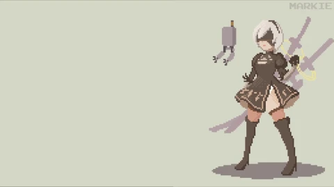 PC Nier Automata Pixel FIXED Live Wallpaper - Free Live Wallpaper