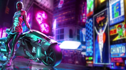 PC Cyberpunk Biker Live Wallpaper - Free Live Wallpaper