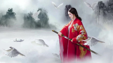PC Lady Samurai Doves Live Wallpaper - Free Live Wallpaper