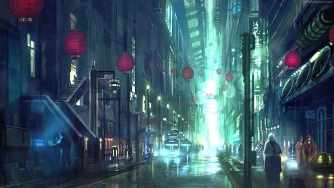 PC Rainy Town Road Live Wallpaper - Free Live Wallpaper